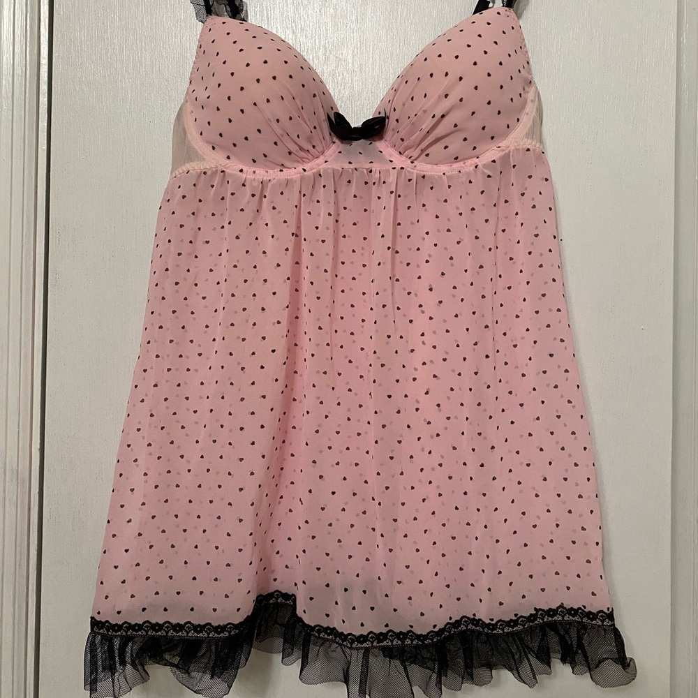 Pink and Black Babydoll Lingerie